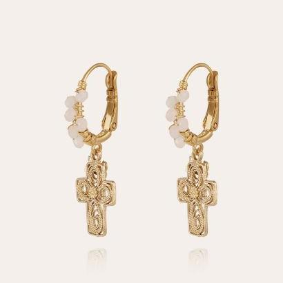 Gas Bijoux  Tao Croix Yuca beads earrings gold