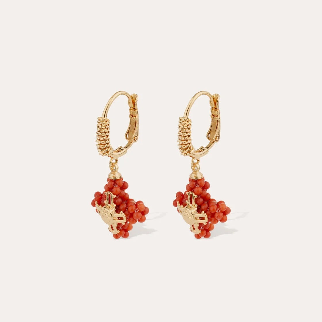 Gas Bijoux  Tao Croix perle earrings gold