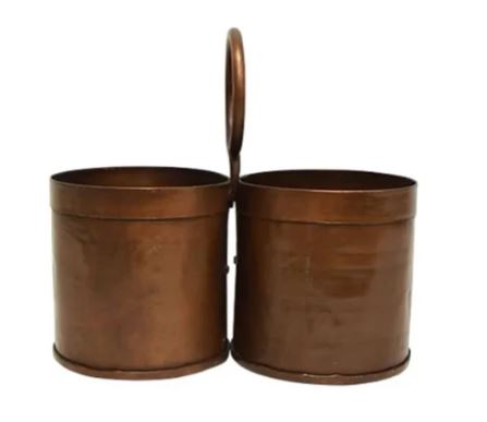 Copper Utensil holder - double