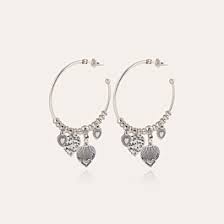 Gas Bijoux Creole Love Hoop Earrings Silver