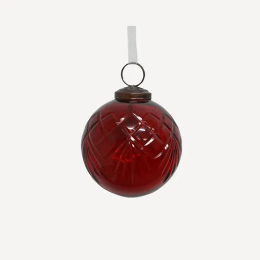 Cut Glass Bauble Red