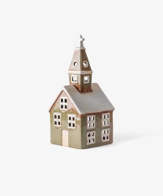 Alsace Tea Light Church - olive