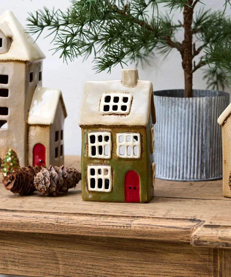 Alsace Tea Light House  - Christmas green