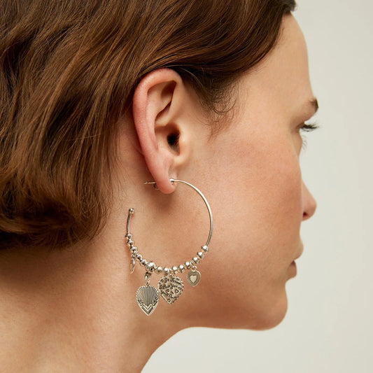 Gas Bijoux Creole Love Hoop Earrings Silver