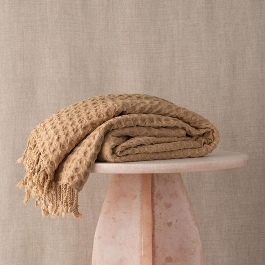 Saarde Corfu Cotton Throw - Nutmeg