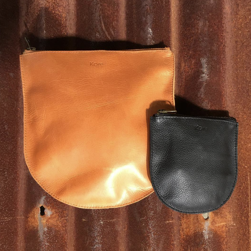 Kore Small Black Leather Coin-purse