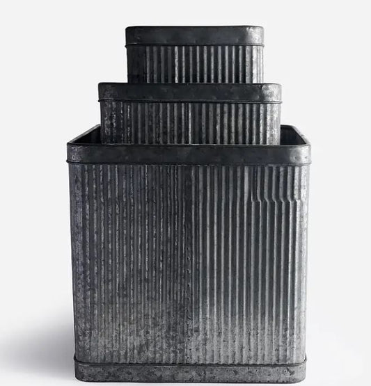 Lowe Square Tin Planter - 3 sizes