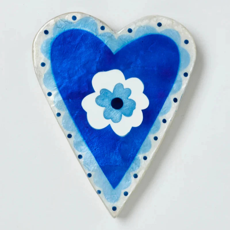 Jones & Co Poppy Blue Heart Wall Art