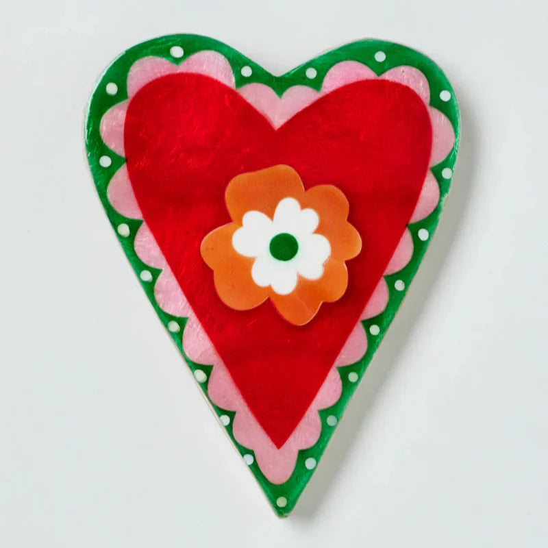 Jones & Co Poppy Red Heart Wall Art