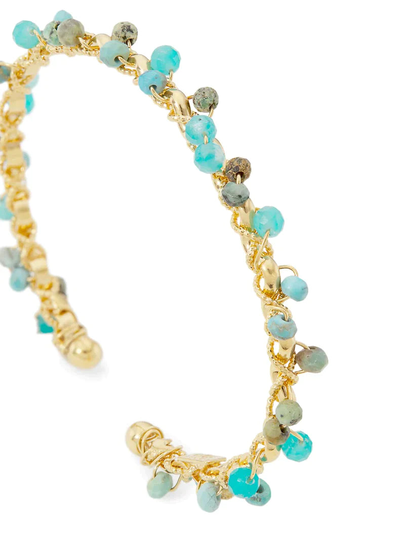 Gas Bijoux Orphee Gold Hoop Earrings - blue beads