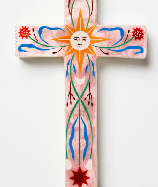 Jones & Co Fable Pink Sun Cross - Large