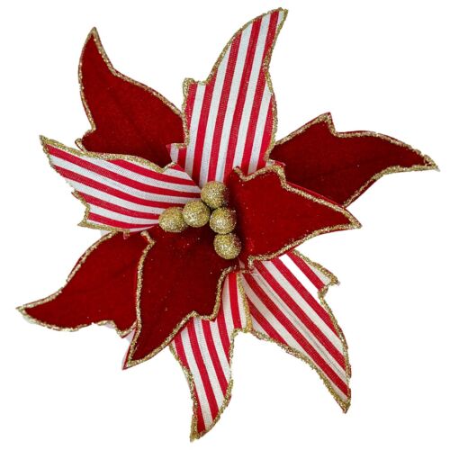 Poinsettia Christmas Tree decoration with clip