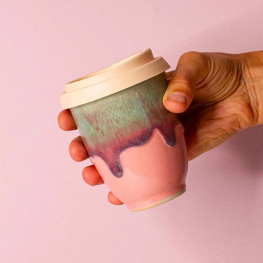 Pottery for the Planet Travel Cup - Pink Flamingo