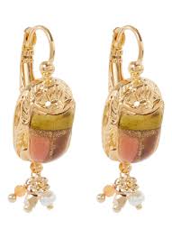 Gas Bijoux Scaramouche enamel earrings gold