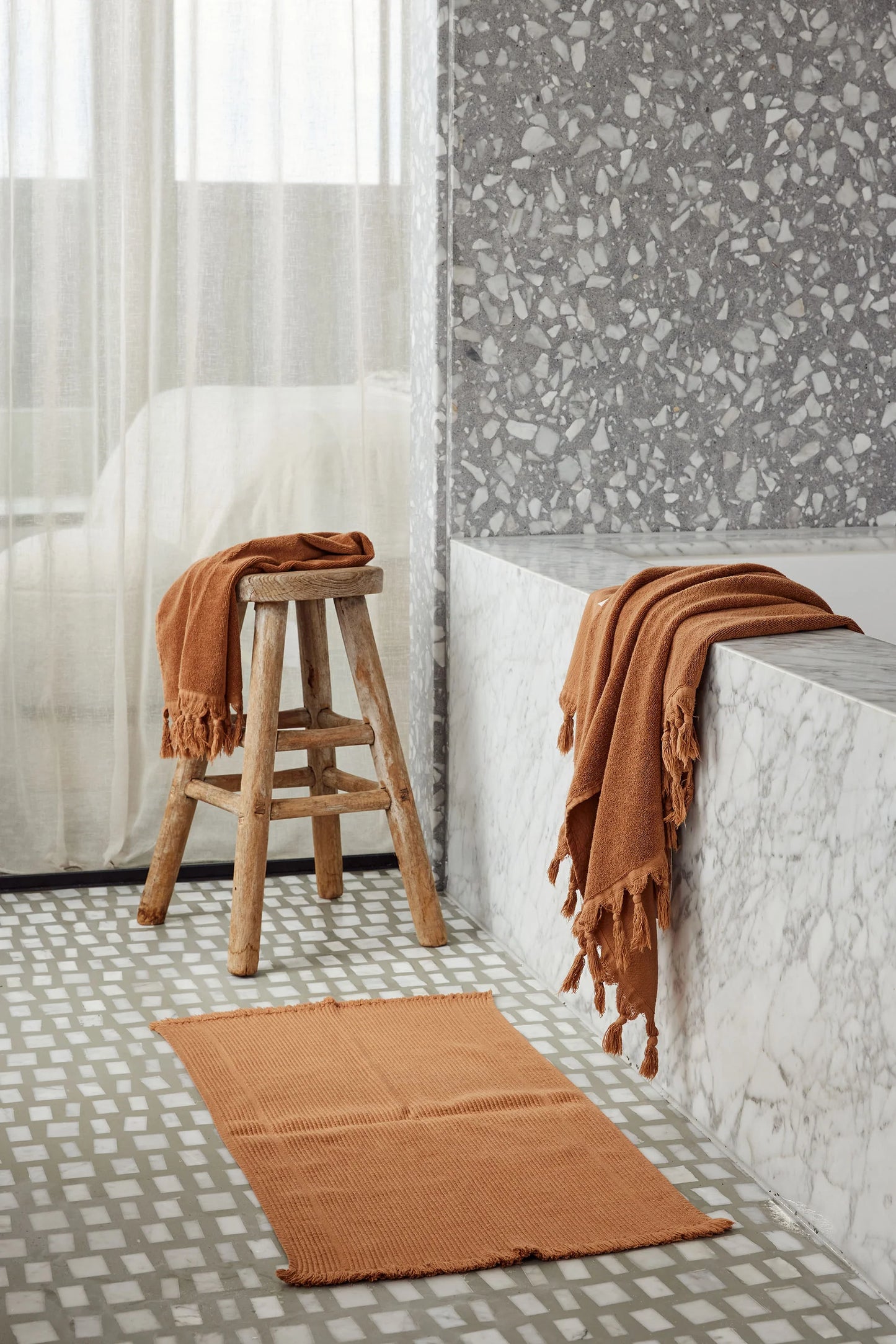 Saarde Vintage Wash Towel - Terracotta