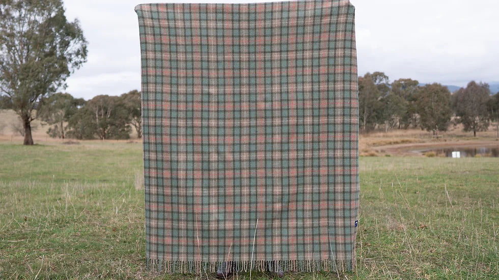 Recycled Wool Tartan Blanket by Stone Hill View